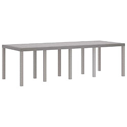 vidaXL Table de jardin pour repas Gris clair 250 x 100 x 73 cm