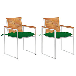 vidaXL Chaises de Jardin Acacia et Acier