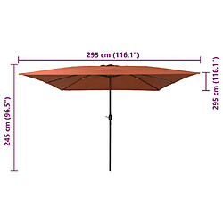 vidaXL - Parasol carré 295 x 245 cm pas cher