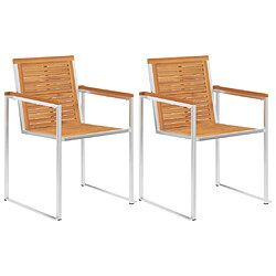 Avis Chaises de Jardin 2 Pièces VIDAXL - Acacia Solide et Acier