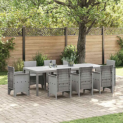 vidaXL Table de jardin pour repas Gris clair 250 x 100 x 73 cm
