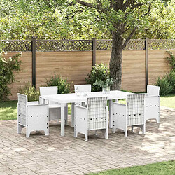 vidaXL Table de jardin pour repas Blanc 200 x 100 x 73 cm polyrotin