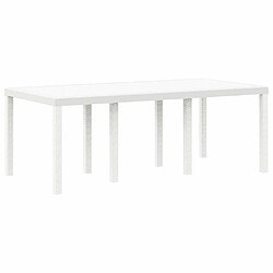 vidaXL Table de jardin pour repas Blanc 200 x 100 x 73 cm polyrotin