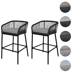 Tabourets de Bar Rope MENDLER - Coussin Gris Clair