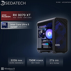 Sedatech Workstation, Core Ultra 5 245KF, RX 9070 XT, 32Go DDR5, 2To SSD, Win 11
