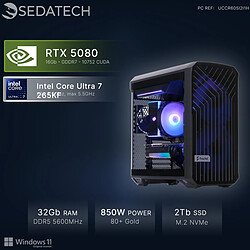 Sedatech PC Gamer Pro Compact ATX • Intel Core Ultra 7 265KF • RTX5080 • 32Go DDR5 • 2To SSD M.2 • Windows 11