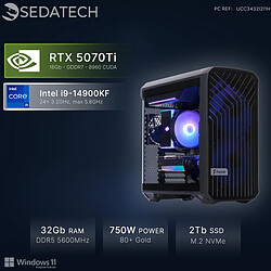 Sedatech Workstation, Intel i9-14900KF, RTX5070Ti, 32Go DDR5, 2To SSD, Win 11