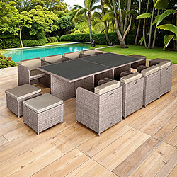 Mes Ensemble de jardin Kubo 12 places - Naturel et beige