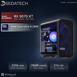 Sedatech Workstation, Core Ultra 9 285K, RX 9070 XT, 32Go DDR5, 2To SSD, Win 11