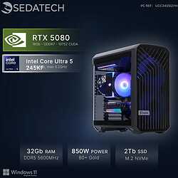Sedatech Workstation, Core Ultra 5 245KF, RTX5080, 32Go DDR5, 2To SSD, Win 11
