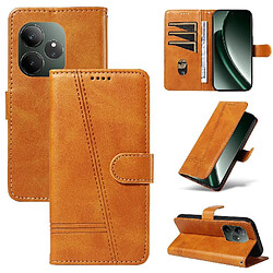 Étui GANGXUN Realme Gt 6 - Jaune Étui portefeuille pour Realme Gt 6 - Cuir PU - Emplacements cartes - Fermeture magnétique - Dragonne