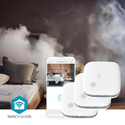 Nedis Lot de 3 Détecteur de Fumée Intelligent 85dB Sans Fil WIFIDS21WT SmartLife Blanc pas cher