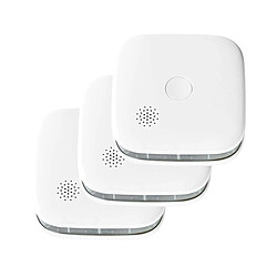 Nedis Lot de 3 Détecteur de Fumée Intelligent 85dB Sans Fil WIFIDS21WT SmartLife Blanc