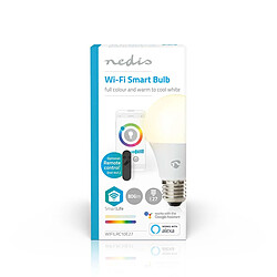 Nedis Ampoule Connectée Wi-Fi LED RGB 9W 806lm E27 en Plastique Blanc pas cher