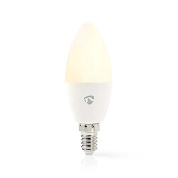Nedis Ampoule Connectée Wi-Fi LED RGB 4,9W 470lm E14 Forme de Bougie en Plastique Blanc