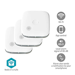 Acheter Nedis Lot de 3 Détecteur de Fumée Intelligent 85dB Sans Fil WIFIDS21WT SmartLife Blanc