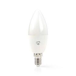 Nedis Ampoule Connectée Wi-Fi LED 4,9W 470lm E14 Forme de Bougie en Plastique Blanc