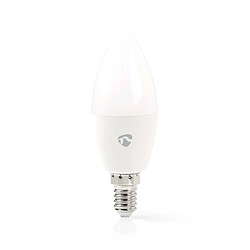 Nedis Ampoule Connectée Wi-Fi LED RGB 4,9W 470lm E14 Forme de Bougie en Plastique Blanc