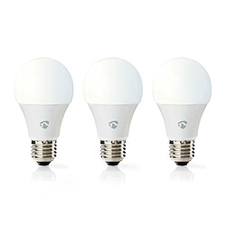 Nedis Lot de 3 Ampoules Connectée Wi-Fi LED 9W 806lm E27 Forme de Bougie en Plastique Blanc
