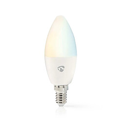 Nedis Ampoule Connectée Wi-Fi LED 4,9W 470lm E14 Forme de Bougie en Plastique Blanc