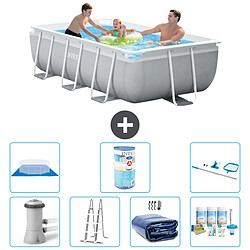 INTEX Prism Frame - Piscine Rectangulaire Piscine rectangulaire avec accessoires - 300 x 175 x 80 cm - Pompe - Échelle - Filtre