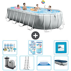 Intex Piscine ovale Prism Frame - Comprend des accessoires CB42