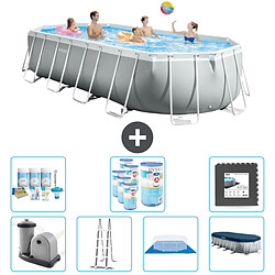 Intex Piscine ovale Prism Frame - Comprend des accessoires CB43
