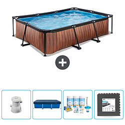 Exit Impression sur bois Piscine rectangulaire - Comprend des accessoires CB3