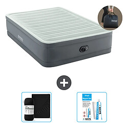 Intex PremAire I - 2P Matelas pneumatique Lit français - Fiber-Tech - Pompe intégrée - 137x191x36 cm