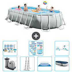 Intex Piscine ovale Prism Frame - Comprend des accessoires CB46