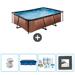 Exit Impression sur bois Piscine rectangulaire - Comprend des accessoires CB3