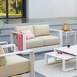 Hesperide Canapé de jardin en aluminium 2 places ALLURE - Avoine et beige zebrano