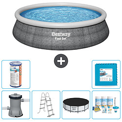 Bestway Fast Set Piscine Ronde 457x107 cm - Imprimé rotin