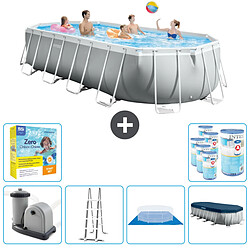 Intex Piscine ovale Prism Frame - Comprend des accessoires CB47