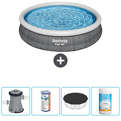 Bestway Fast Set - 366x76 cm - Imprimé rotin