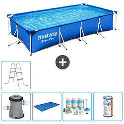 Bestway Piscine Rectangulaire Steel Pro - Comprend des accessoires CB14