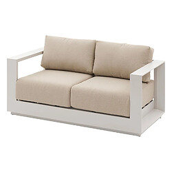 Hesperide Canapé de jardin en aluminium 2 places ALLURE - Avoine et beige zebrano