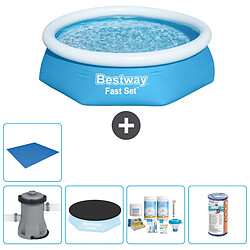Bestway Fast Set Piscine Ronde Gonflable - 244 cm - Bleu