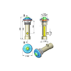 Astral Traversée de paroi diamètre de 50mm pour piscine liner - hydromassage/venturi + buse