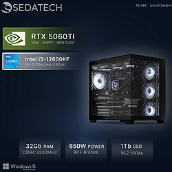 Sedatech PC Gamer, Intel i5-12600KF, RTX5060Ti, 32Go RAM, 1To SSD, Win 11