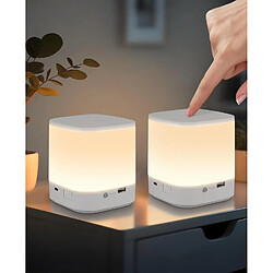 ZMH Lot de 2 lampes de table LED blanches à intensité variable