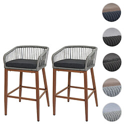 Mendler Tabourets de bar lot de 2 - Gris clair
