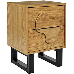 The Home Deco Factory the_home_deco_factory Chevet en MDF et métal Calypso