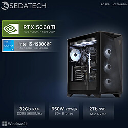 Sedatech PC Gamer, Intel i5-12600KF, RTX5060Ti, 32Go DDR5, 2To SSD, Win 11