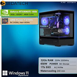 Sedatech PC Gamer V360 • AMD Ryzen 7 5700X • RTX5060Ti 16G • 32Go RAM • 1To SSD M.2 • Windows 11