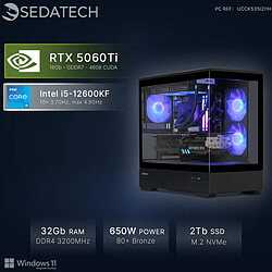 Sedatech PC Gamer, Intel i5-12600KF, RTX5060Ti, 32Go RAM, 2To SSD, Win 11