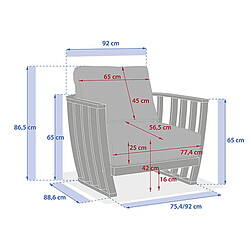 Hesperide Fauteuil de salon de jardin en bois LEMINDO - Beige