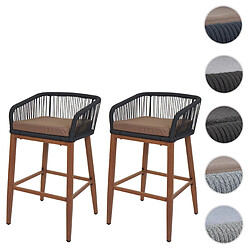 Mendler Tabourets de bar Rope - Anthracite