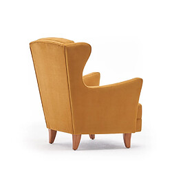 Avis Concept Usine Fauteuil à oreilles en velours moutarde WILLIAMS