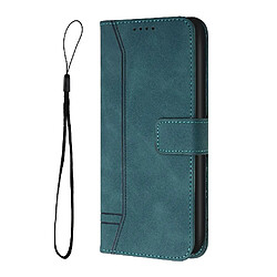 Vivo X100S Étui FOXDOCK - Vert Flip étui portefeuille Vivo X100S - Cuir PU avec fentes cartes - Béquille réglable - Dragonne pratique